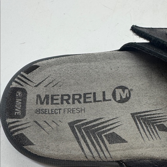 Merrell Black Leather Slip On Sandals Size 9 - Picture 6 of 7